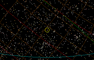 Betelgeuse (marked with a circle)